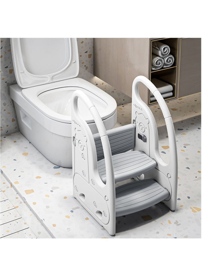 Eazy Kids Eazy Kids 3 Step Stool-Grey  - Image 2