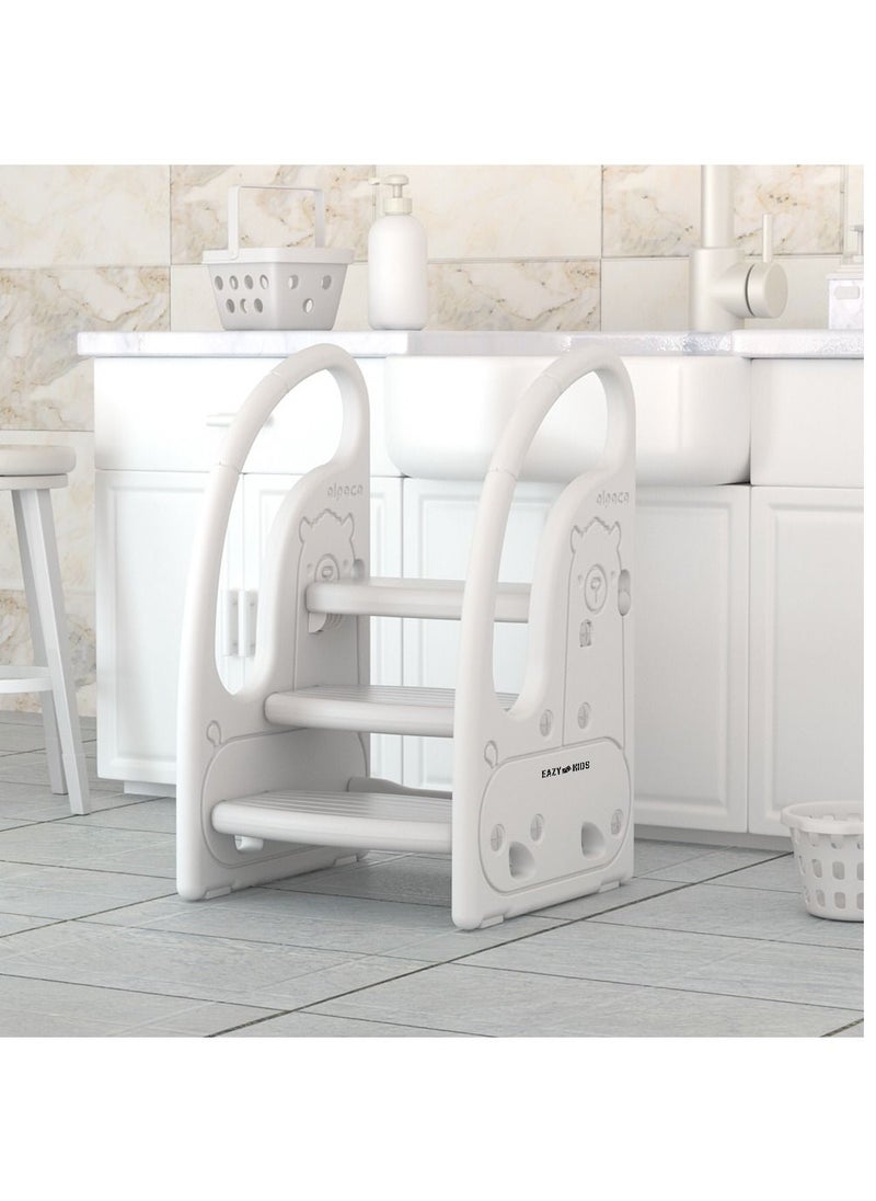 Eazy Kids Eazy Kids 3 Step Stool-Grey  - Image 4