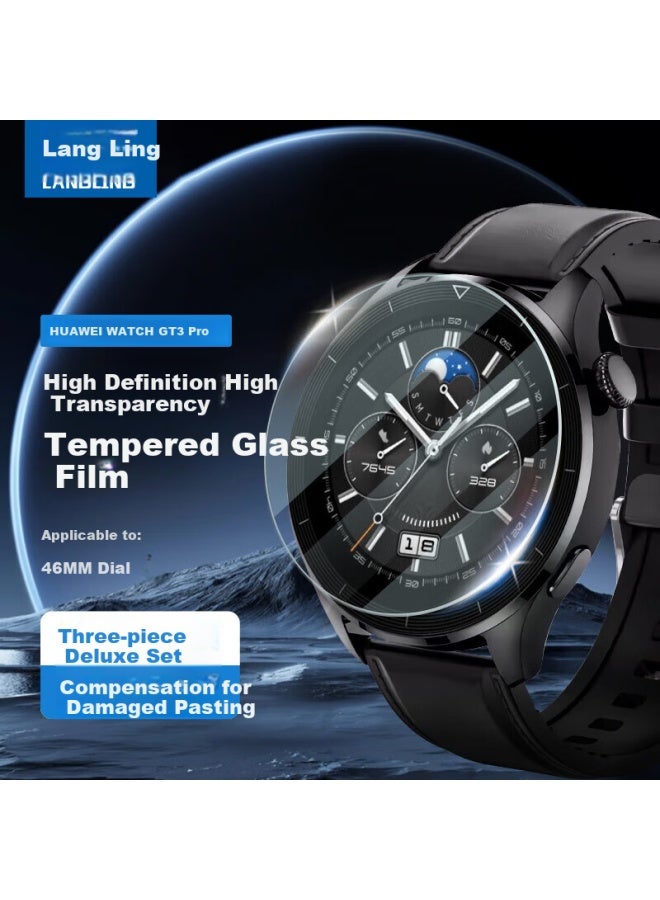 Langling Suitable For Huawei Watch Gt3 Pro Protective Film Huawei Watch Gt3 Pro/2 Pro Watch Tempered Film High Definition Full Coverage Anti-drop Scratch-resistant Light Fingerprint 46mm - Image 1