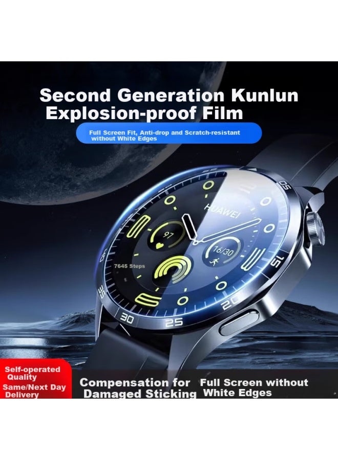 Langling Suitable For Huawei Watch Gt3 Pro Protective Film Huawei Watch Gt3 Pro/2 Pro Watch Tempered Film High Definition Full Coverage Anti-drop Scratch-resistant Light Fingerprint 46mm - Image 2