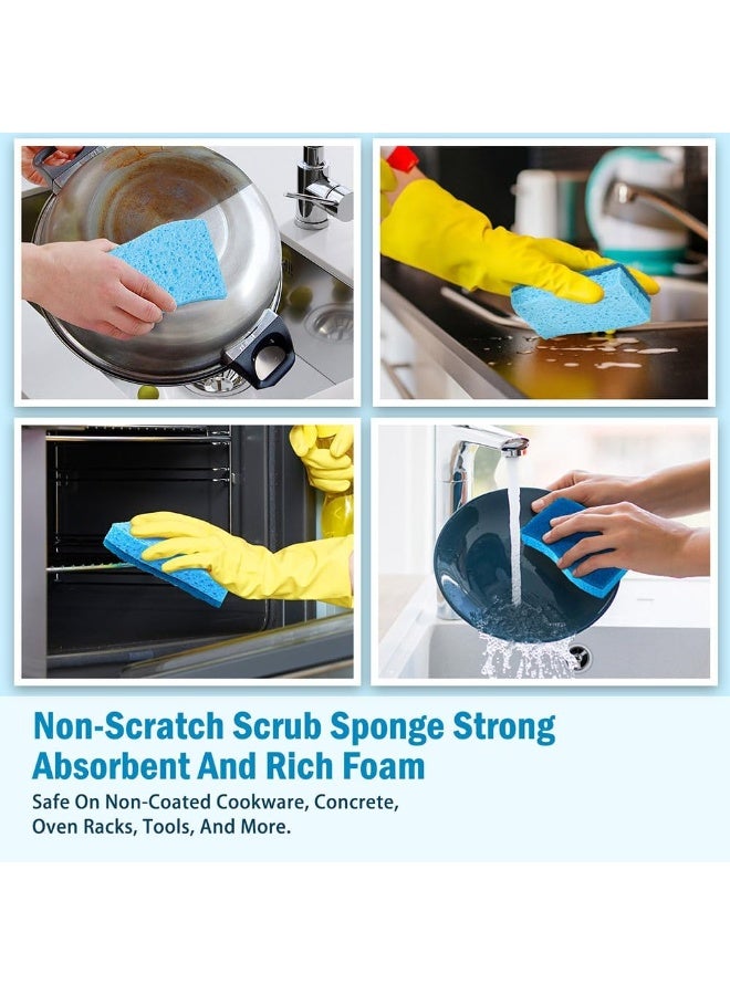 12pcs Non-Scratch Cleaning Sponges, Double Sided Cleaning Pads For Non-Stick Plates And Pans, Kitchen And Bathroom - Dishwasher Safe - Image 5