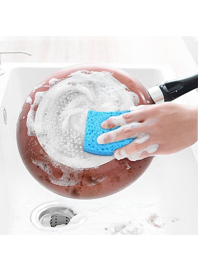 12pcs Non-Scratch Cleaning Sponges, Double Sided Cleaning Pads For Non-Stick Plates And Pans, Kitchen And Bathroom - Dishwasher Safe - Image 4