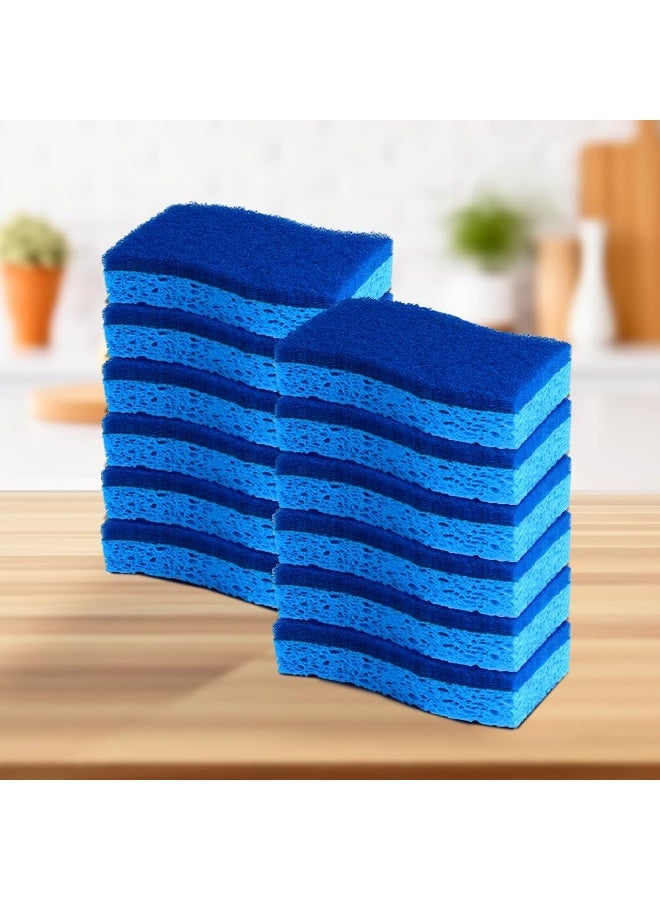 12pcs Non-Scratch Cleaning Sponges, Double Sided Cleaning Pads For Non-Stick Plates And Pans, Kitchen And Bathroom - Dishwasher Safe - Image 1
