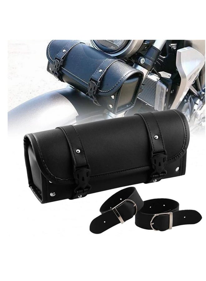 1PCS Motorcycle Bag Saddlebags PU Leather Front Fork Tail Tool Bag Luggage For Harley Chopper Bobber Cruiser Sportster XL 883 1200 - Image 1