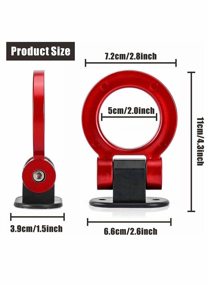 Y&D - Tow Hook Kit Universal Red Ring Shaped Car Hook Track Racing Style Aesthetic Decoration Compatible With Any Car/SUV/Truck (Not Functional Decorative Purpose ONLY) - Image 1