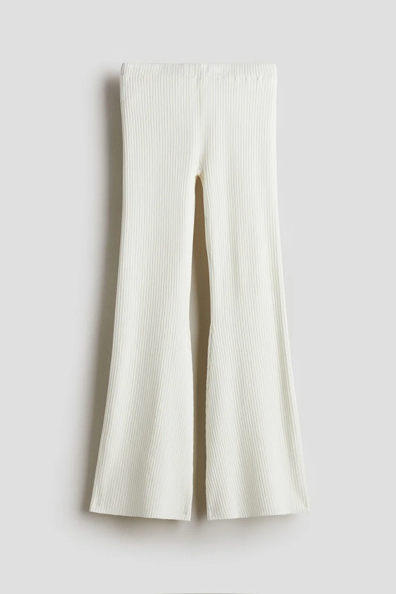 H&M Flared rib-knit trousers