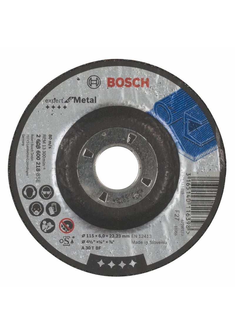 BOSCH Grinding Disc With Depressed Centre Expert For Metal A 30 T Bf 115 Mm 6 0 mm  - Image 2