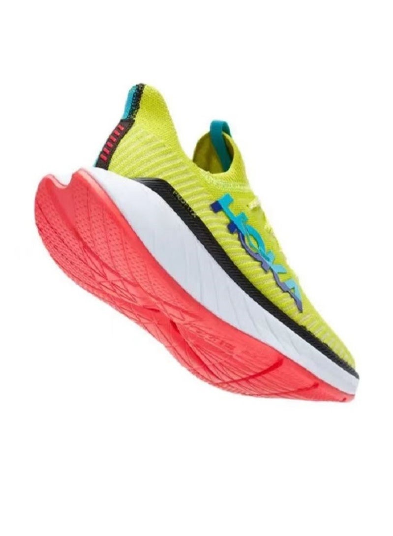 Hoka One One Carbon X3 Outdoor Running Sneakers Green/Blue - Image 3