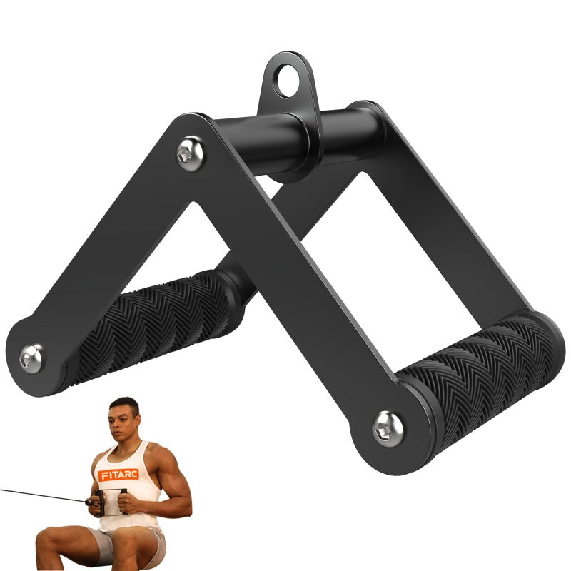 Fitarc Double D Row Handle Cable Attachments for Gym, Non-Slip V Bar Attachment for Home Gym Equipment, T Bar Row Attachment for Back Training, LAT Pulldown Attachments and Cable Machine Attachment - Image 1