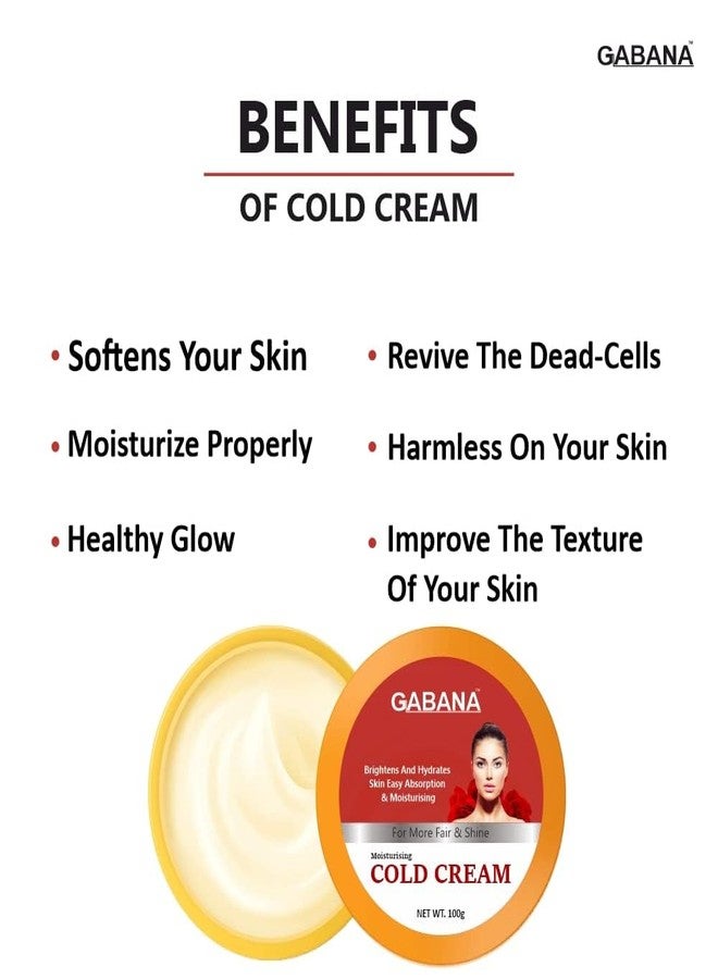 GABANA Cold Cream for Dry and Glowing Skin (Pack of 1, 100 Grams)| Deep Hydration and Nourishment for Soft and Smooth Skin, Protects Against Dryness, for Face and Body Moisturizer, Non-Greasy Formula - Image 5
