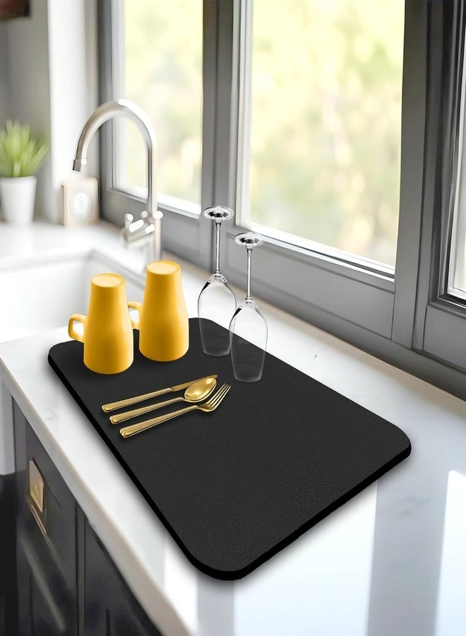 BEYOND BASIC Kitchen Utensil Dish Drying Mat | Quick Dry Water Absorbent mat | Placemat for Dish Drying with Non-Slip Rubber Backed | Super Draining Mat for Kitchen (30 * 40) (Pack of 1) - Image 1