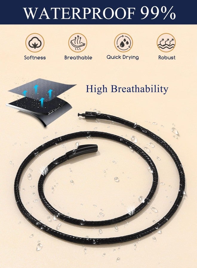 Suplight Waterproof Wax Rope Chain Necklace For Pendant, 2MM Black Leather Cord Necklaces With Strong Clasp Women Mens Leather Necklace Chain For Jewelry Making Bracelet Cord Stylish Unisex Necklaces 26inch - Image 4