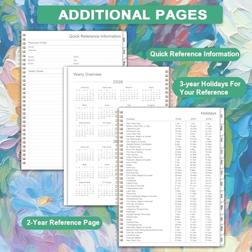 Vondafe Planner 2026-2027 - 2026-2027 Planner Weekly and Monthly, July 2026 - June 2027, 8.5" x 11", Academic Planner 2026-2027 with Marked Tabs, Back Pocket, Perfect Daily Organizer - Floral - Image 5