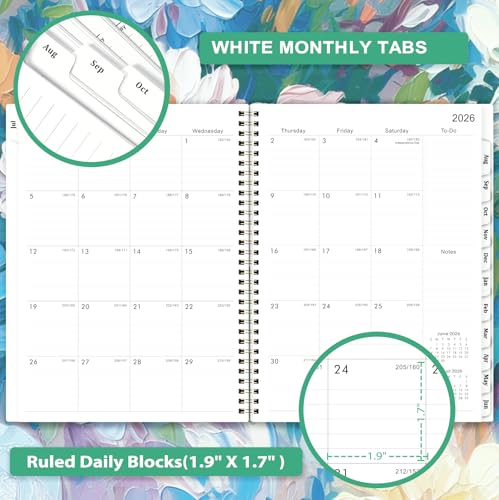 Vondafe Planner 2026-2027 - 2026-2027 Planner Weekly and Monthly, July 2026 - June 2027, 8.5" x 11", Academic Planner 2026-2027 with Marked Tabs, Back Pocket, Perfect Daily Organizer - Floral - Image 3