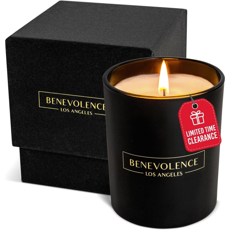 Benevolence LA Eucalyptus  Chamomile Scented Candle  Fathers Day Gift for Dad  Soy Candles Black Candle  Gifts for Women and Men  Home Fragrance  Aromatherapy  8oz 45 Hour Burn