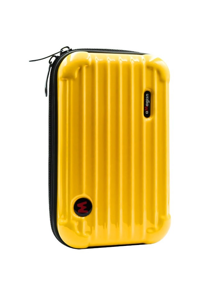 aMagisn حقيبة تخزين لـ Insta360 Ace Pro/Ace – حقيبة كاميرا صلبة مقاومة للصدمات والماء، متوافقة مع Insta360 X3 وGO 3 وGoPro وOsmo Action – حقيبة سفر محمولة مع حزام معصم（أصفر） - Image 3