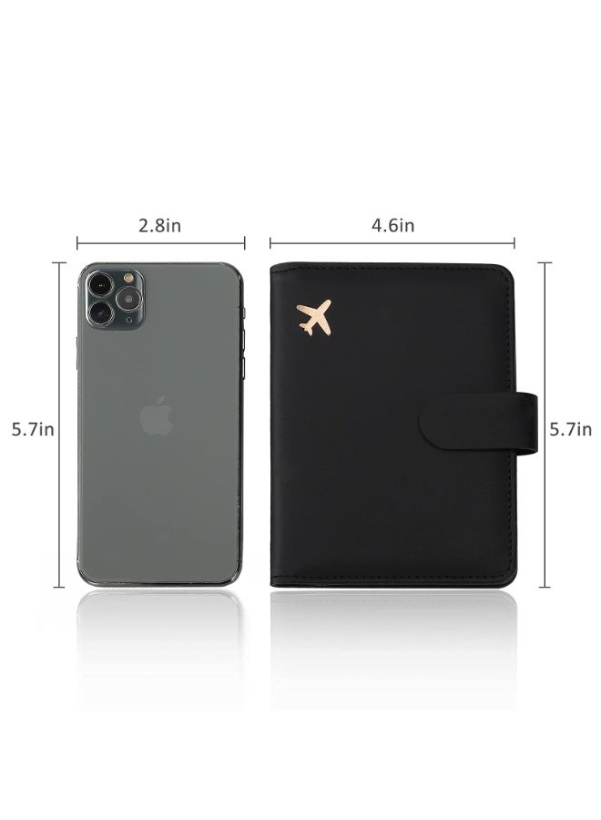 Premium PU Leather Passport Holder with RFID Blocking – Waterproof Travel Wallet with Pen Loop and Snap Closure, Fits 15.0 x 9.9 x 1.5 cm Documents and Cards for Men and Women - Image 2