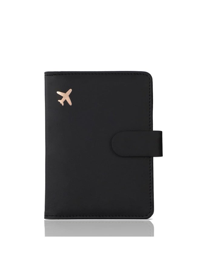 Premium PU Leather Passport Holder with RFID Blocking – Waterproof Travel Wallet with Pen Loop and Snap Closure, Fits 15.0 x 9.9 x 1.5 cm Documents and Cards for Men and Women - Image 1