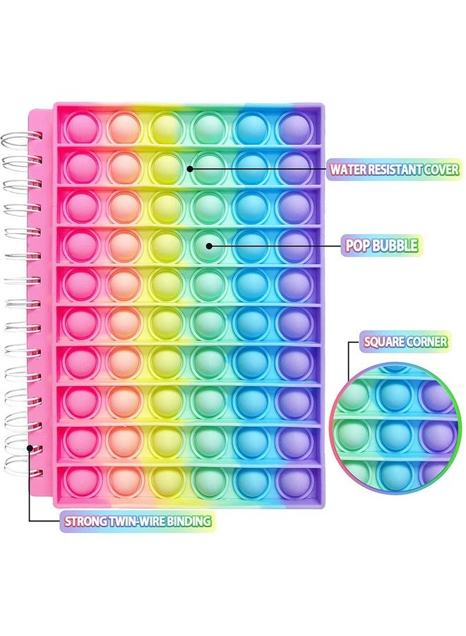 SAMVARDHAN 5pcs Pop It Fidget Diary Pop It Pencil Pouch with Stationery Unicorn Pen, Pencil and Desinger Eraser Birthday Gift Set School Stationer - Image 2