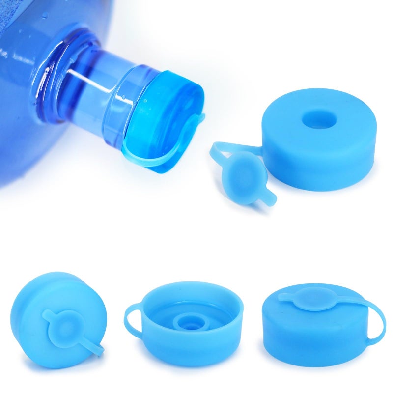 Myvision Secure Cap for 5 Gallon Water Dispenser 4pcs Reusable 5 Gallon Water Jug Cap Silicone Non Spill Bottle Caps for 216in55mm Bottle Mouth