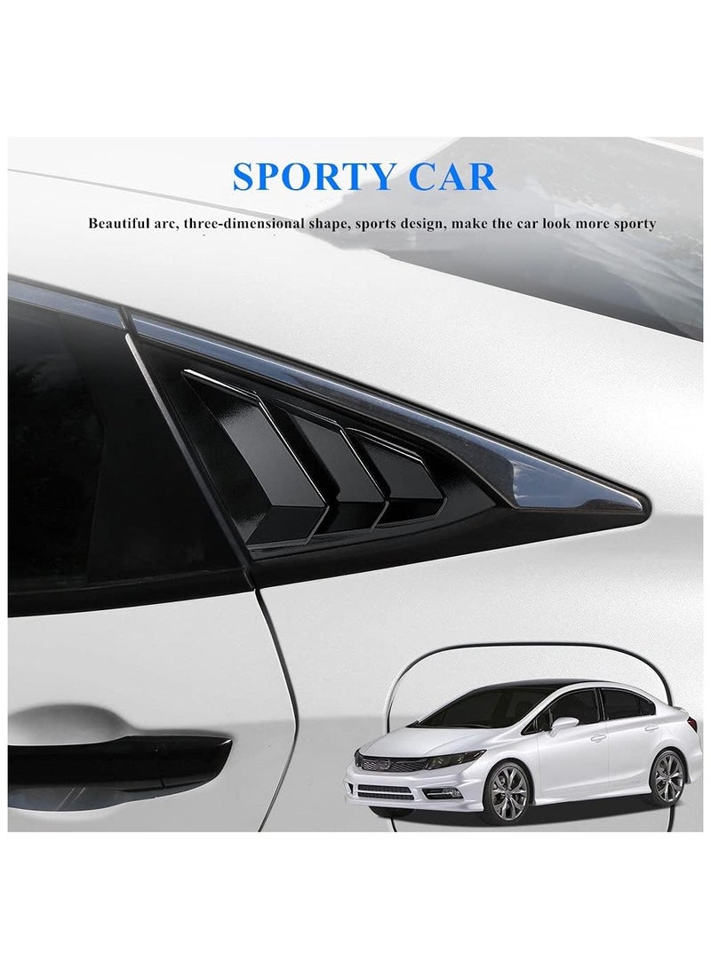 Rear Side Window Louvers for Honda Civic Sedan 2016-2021 – Glossy Black Sport Style Air Vent Scoop Cover, Durable & Stylish Exterior Accessories - Image 5