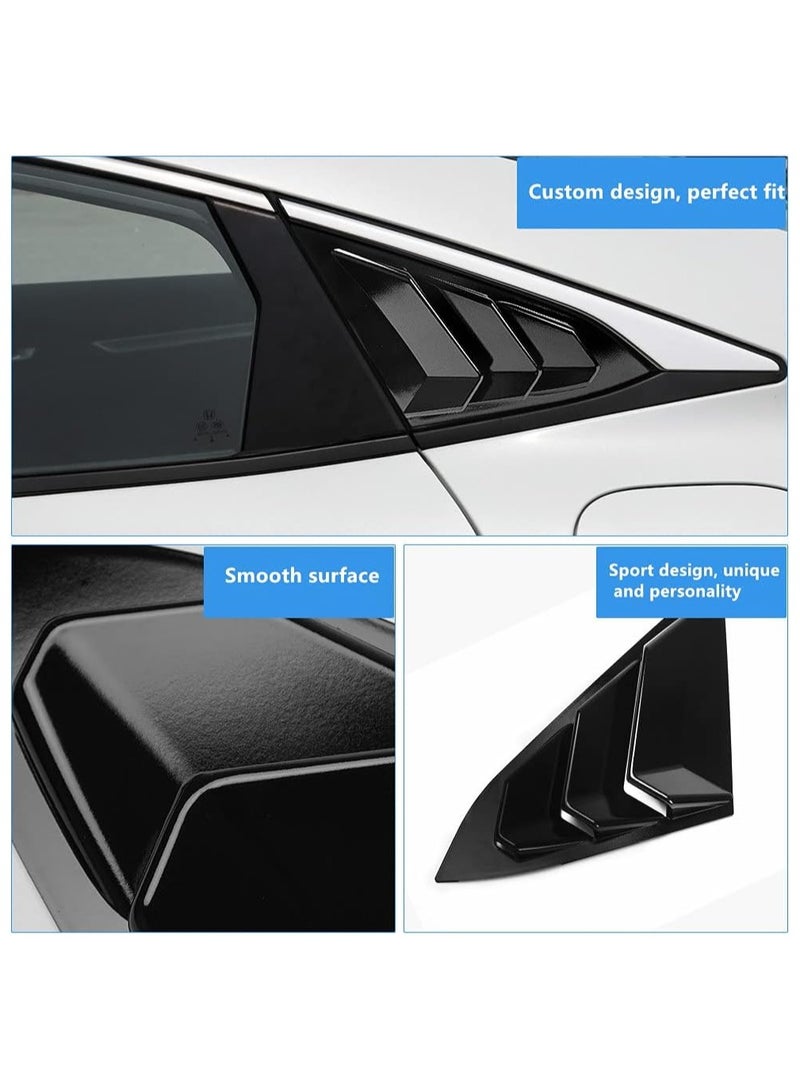 Rear Side Window Louvers for Honda Civic Sedan 2016-2021 – Glossy Black Sport Style Air Vent Scoop Cover, Durable & Stylish Exterior Accessories - Image 3