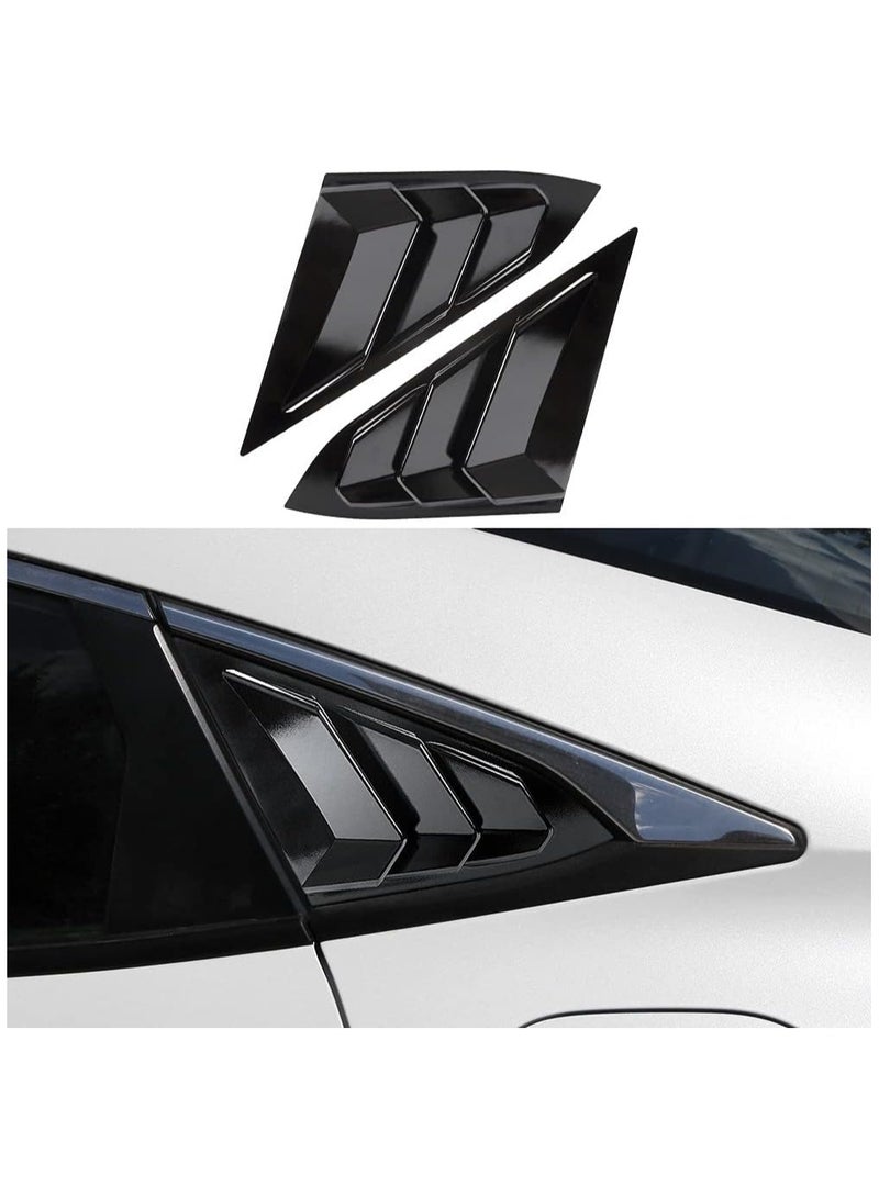 Rear Side Window Louvers for Honda Civic Sedan 2016-2021 – Glossy Black Sport Style Air Vent Scoop Cover, Durable & Stylish Exterior Accessories - Image 1