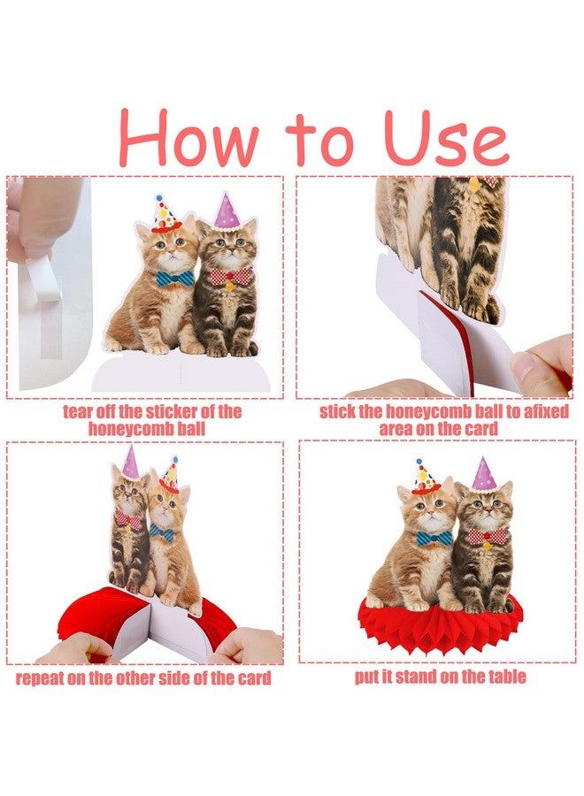 اوموني 11 قطعة من قطع مركزية على شكل خلية نحل على شكل قطة صغيرة، زينة لحفلات أعياد الميلاد بطابع القطط الأليفة، قطع مركزية لحفلات القطط للطاولات، زينة لحفلات أعياد ميلاد القطط الصغيرة للأطفال، لوازم حفلات أعياد الميلاد - Image 5