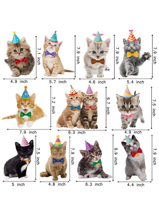 اوموني 11 قطعة من قطع مركزية على شكل خلية نحل على شكل قطة صغيرة، زينة لحفلات أعياد الميلاد بطابع القطط الأليفة، قطع مركزية لحفلات القطط للطاولات، زينة لحفلات أعياد ميلاد القطط الصغيرة للأطفال، لوازم حفلات أعياد الميلاد - Image 2