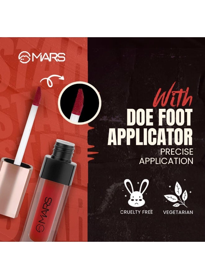 MARS Popstar Non-Drying Liquid Mousse Lipstick for Women with Matte Finish | Lightweight and Non-Sticky Formula | Up to 12 Hour Long Lasting | Transferproof & Waterproof (6.0ml) (11-Disco Nights) - Image 5