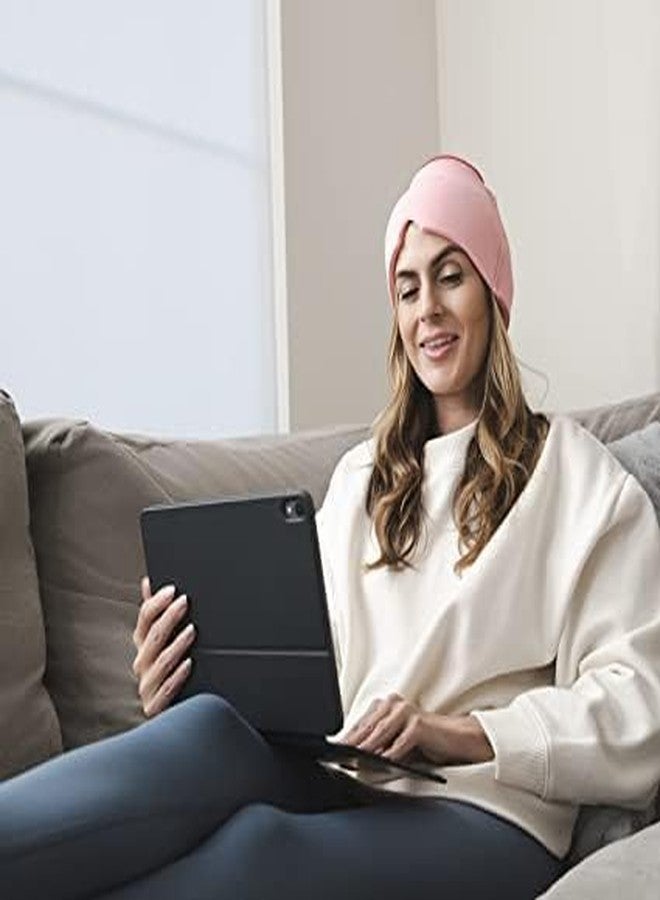 Waexlla Headache Migraine Relief Cap with Reusable Ice Gel Pack for Tension, Puffy Eyes, Sinus and Stress Relief, One Size Fits All, Pink - Image 2