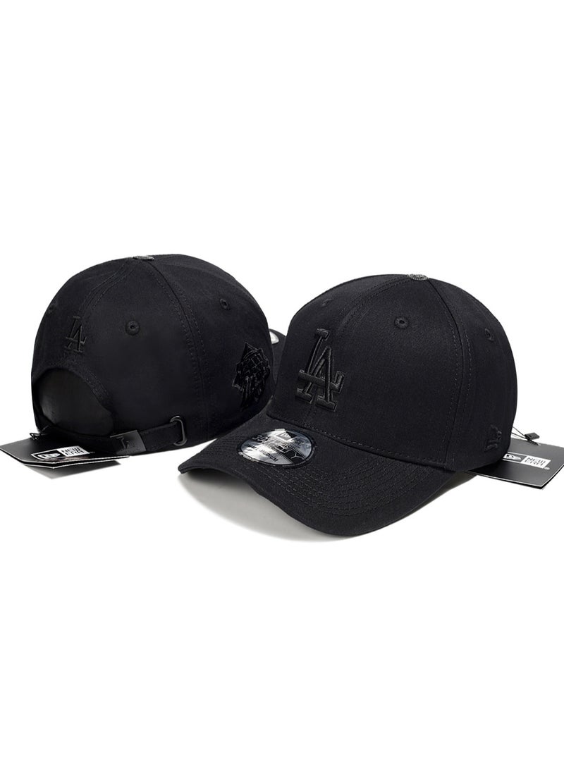 Los Angeles Dodgers New Era 39THIRTY All-Black Adjustable MLB Baseball Cap with Embroidered Logo