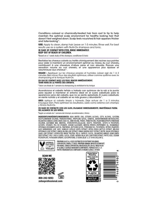 Nutri-Ox Fortifying Conditioner For Thicker Fullerlooking Hair Color Treated Hair Peppermint Clinically & Dermatologically Tested Colorsafe 33.8 Fl Oz - Image 5