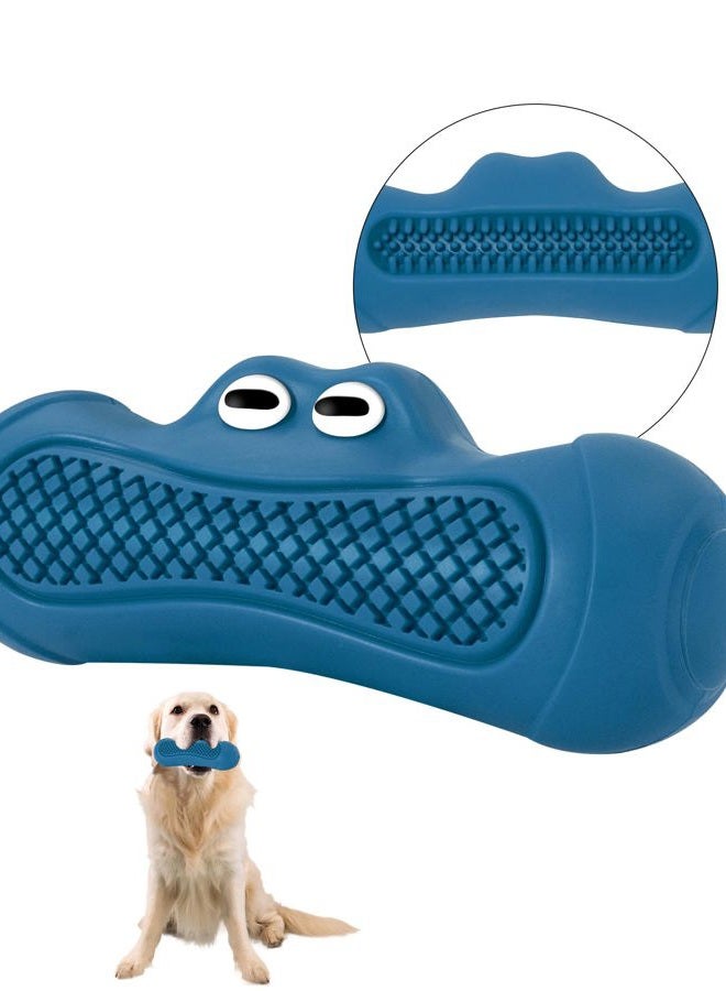 IPTPAS Durable Dog Chew Toy for Aggressive Chewers, Tough Natural Rubber Squeaky Dog Toy with Irresistible Beef Flavor, Dental Care, Teeth Cleaning & Boredom Relief for Medium & Large Dogs (Blue) - Image 1