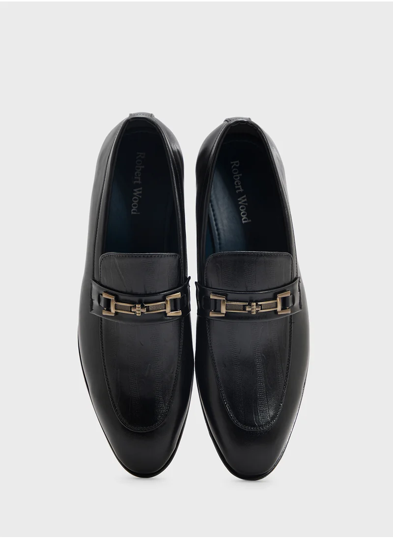 Robert Wood Textured Apron Trim Detail Formal Slip Ons