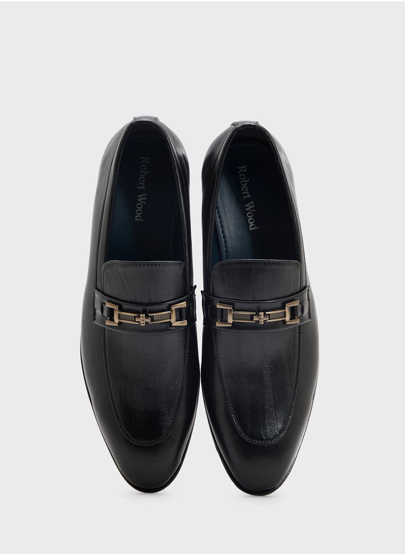 Robert Wood Textured Apron Trim Detail Formal Slip Ons  - Image 4