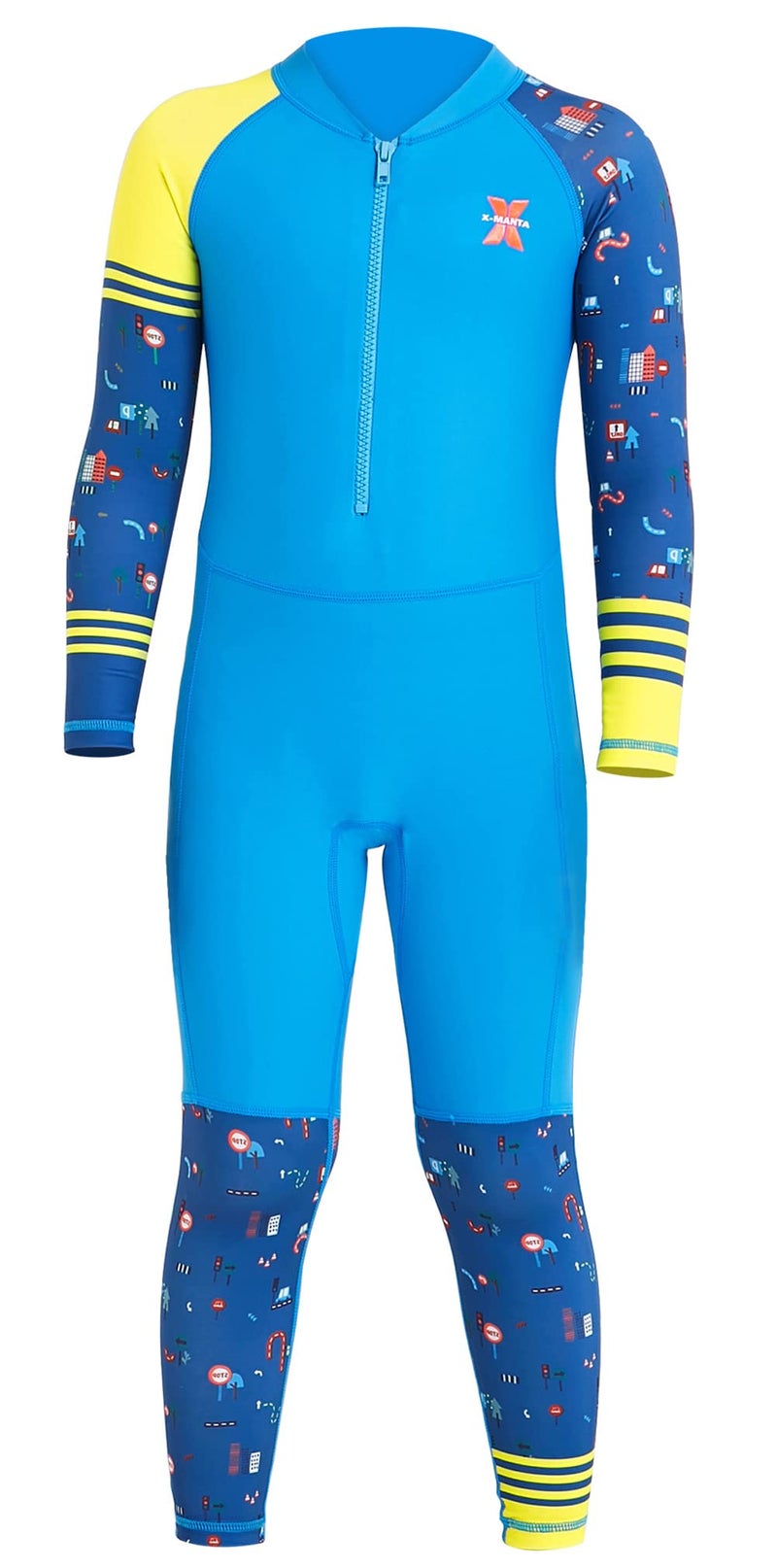 DIVE & SAIL Kids UV Sun Protective UPF 50+ Sun Suit Long Sleeve Rash Guard One Piece Swimsuit Wetsuit Blue XL - Image 5