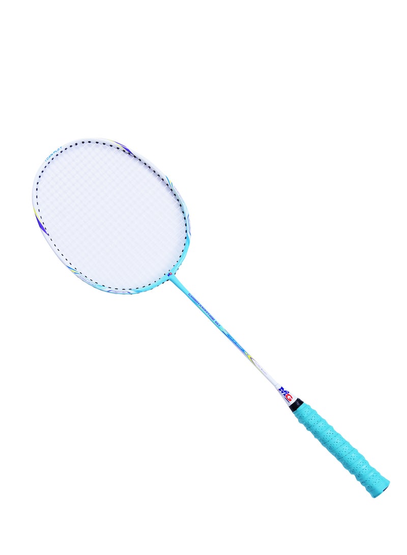 MG 2 Pieces High Carbon Alloy Badminton Set, lightweight Ultra Shaft Badminton Racket, Including Badminton Bag-Blue/White - Image 2