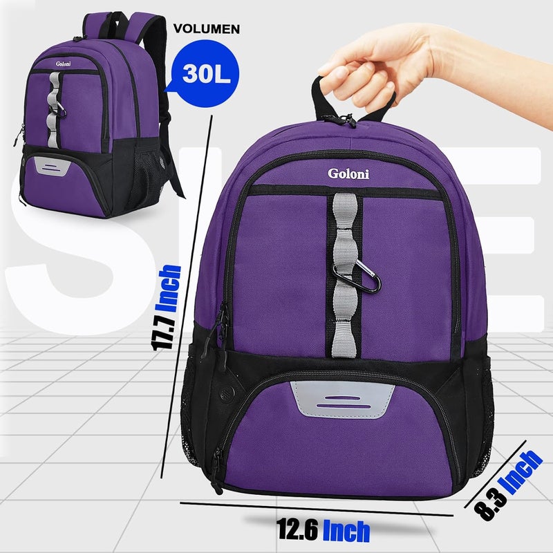 Goloni |Basketball Soccer Backpack Bag - Soccer Backpack & Bags for Basketball, Volleyball & Football Sports, Includes Separate Cleat Shoe and Ball Compartment, fit to & Adult - Image 2