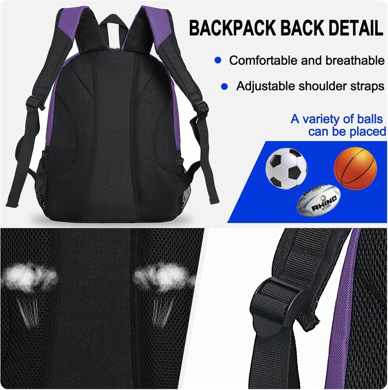 Goloni |Basketball Soccer Backpack Bag - Soccer Backpack & Bags for Basketball, Volleyball & Football Sports, Includes Separate Cleat Shoe and Ball Compartment, fit to & Adult - Image 5