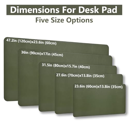 AROPANA Vegan Leather Desk Mat | Large Reversible Mouse Pad & Computer Table Protector | Dual-Side Waterproof Extended Laptop Pad with Edge-Stitched Design (120x60CM, Deep Green & Grey) - Image 2