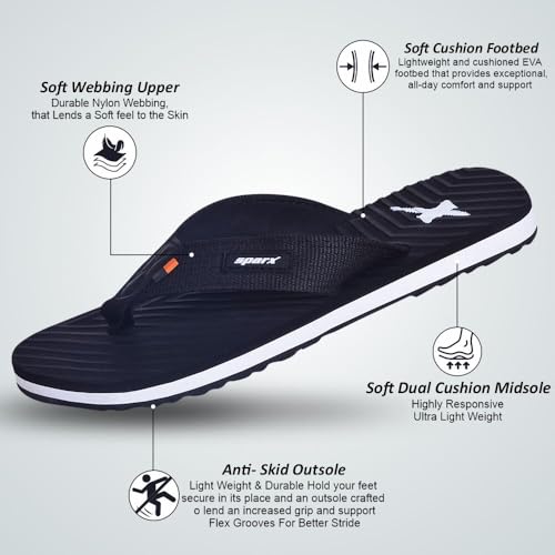 SPARX Mens SF0549G Blackwhite Flip-Flop - 10 UK (SF0549GBKWH0010) - Image 3