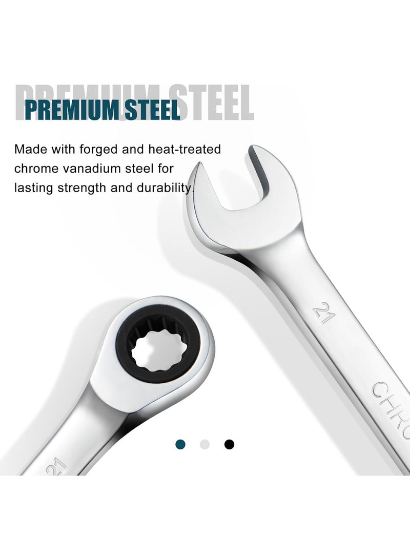 SORAKO Ratchet Spanner 21 mm, Combination Spanner Fixed Head Ratchet Spanner Combination Wrench - Image 4