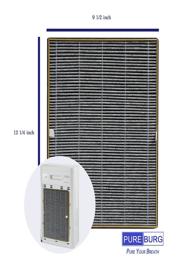 PUREBURG فلاتر هيبا بديلة من بيوربيرغ متوافقة مع جهاز تنقية الهواء Euhomy AP-01، فلتر كربون نشط 2 في 1 لتنقية الهواء من الغبار والمركبات العضوية المتطايرة والروائح والجسيمات الدقيقة PM2.5 والدخان، عبوة من قطعتين - Image 3