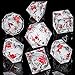 ARUOHHA DND Resin Dice Plum Blossom Liquid Core White Sharp Edge Dragons Polyhedral Dice Set with Gift Box Compatible with DD Role Playing Game Dungeons D and D Dice Set D20 D12 D10 D6 - Image 4