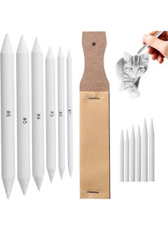 13 PCS Blending Stumps and Tortillions Paper Art Blenders ,with Sandpaper Pencil Sharpener Pointer for Student Artist Charcoal Sketch Drawing Tools