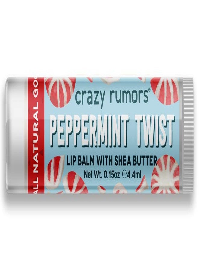 Crazy Rumors Peppermint Twist Lip Balm. 100% Natural, Vegan, Plant-Based, Made in USA (1-Pack) - Image 1