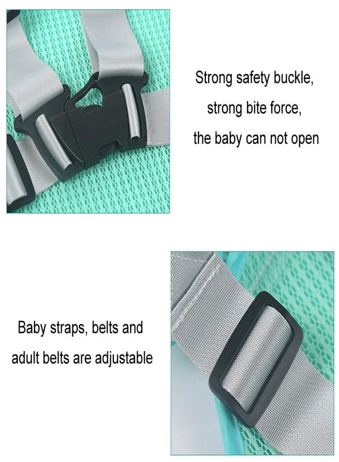 Stoyobe® Anti-Fall Breathable Child Safety Strap Kids Safety belt for two wheeler - Adjustable Kids Safety Belt, Secure Riding Harness for Toddlers, Lightweight & Comfortable Baby Support Strap (Age of use: 9 months to 12 years old) (3D Breathable Blue) - Image 4