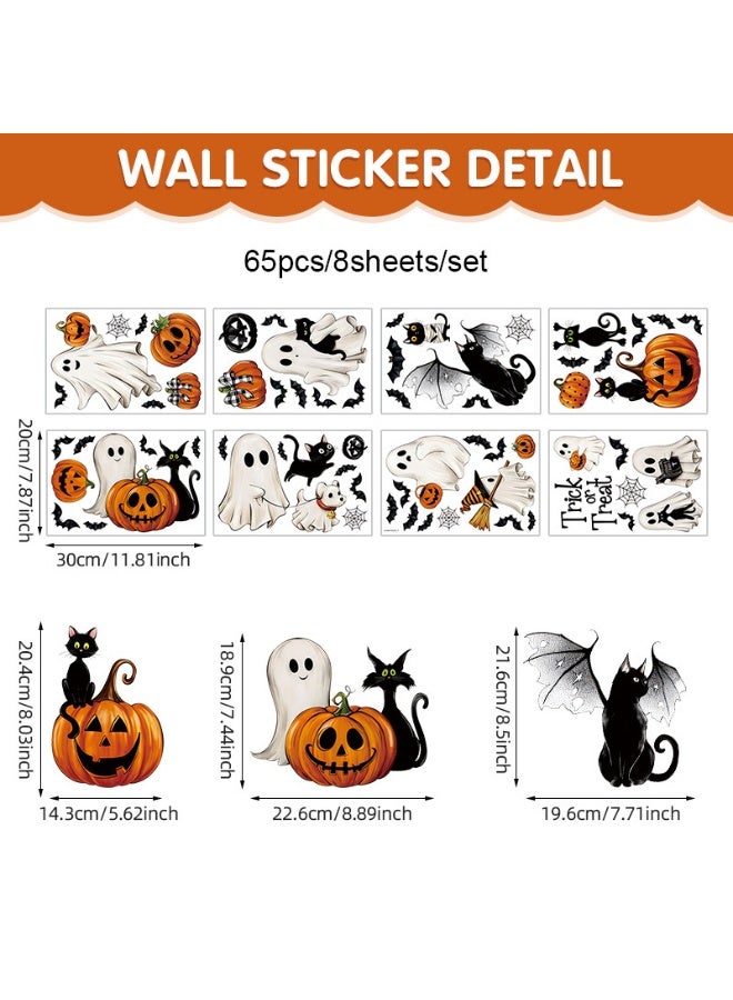 NIBEMINENT Halloween White Ghost Glass Window Decorations