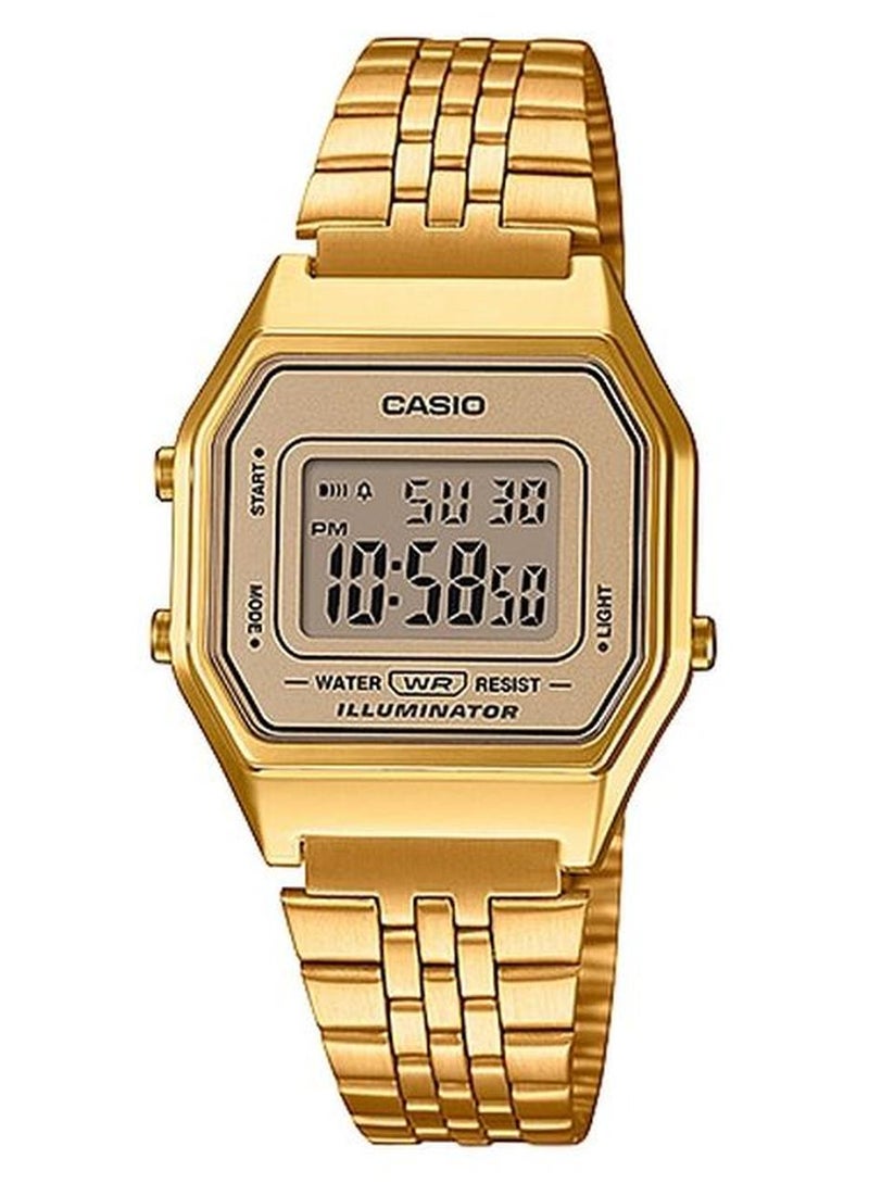CASIO Women Illuminator Water Resistant Stainless Steel Digital Watch LA680WGA-9DF - 29 mm - Gold - Image 1